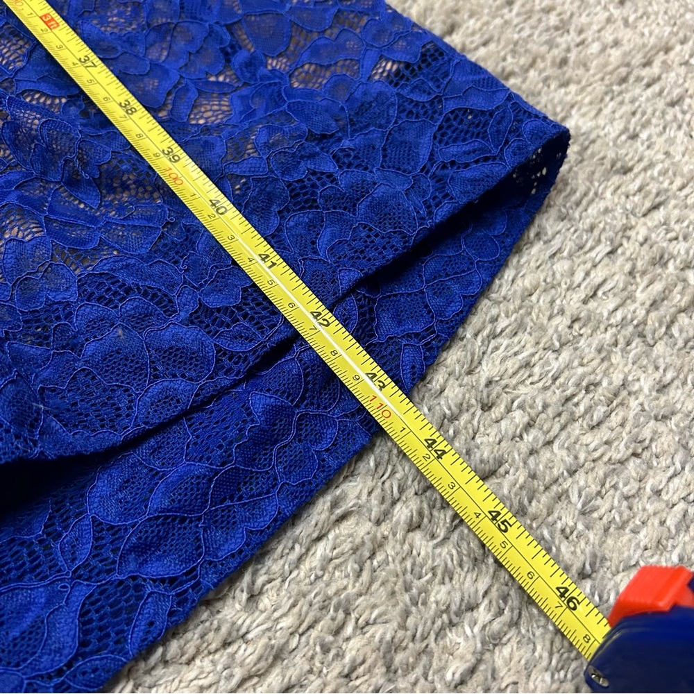 Dress the Population Kendra Lace Dress Women’s Large Midi Blue - Picture 8 of 12